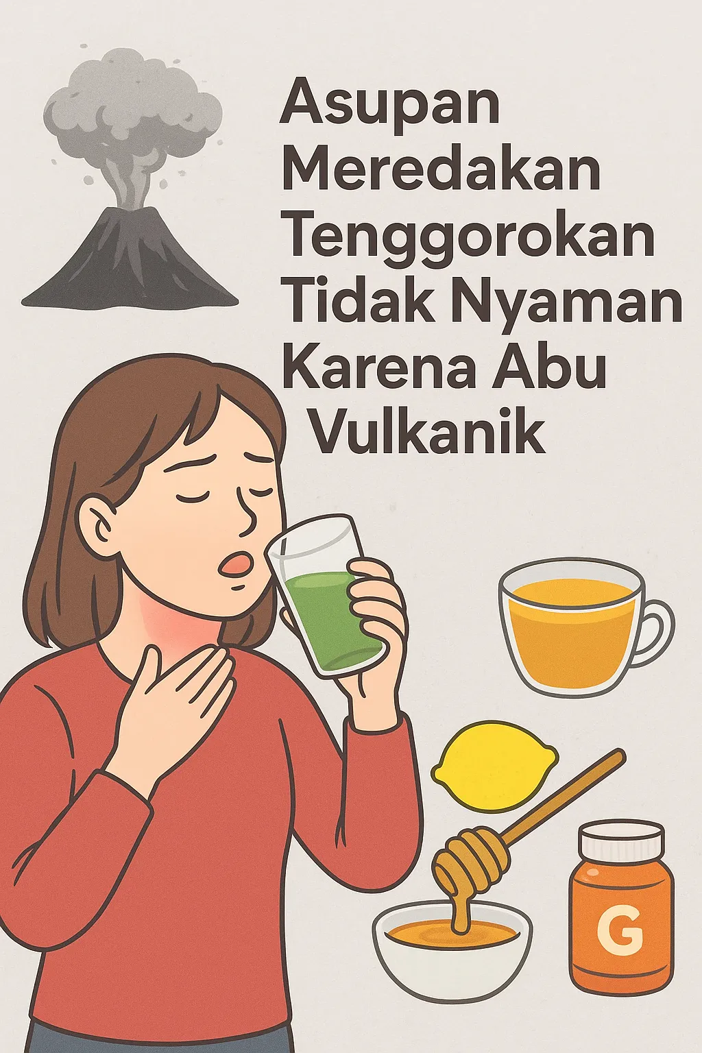 Asupan Meredakan Tenggorokan Tidak Nyaman Karena Abu Vulkanik
