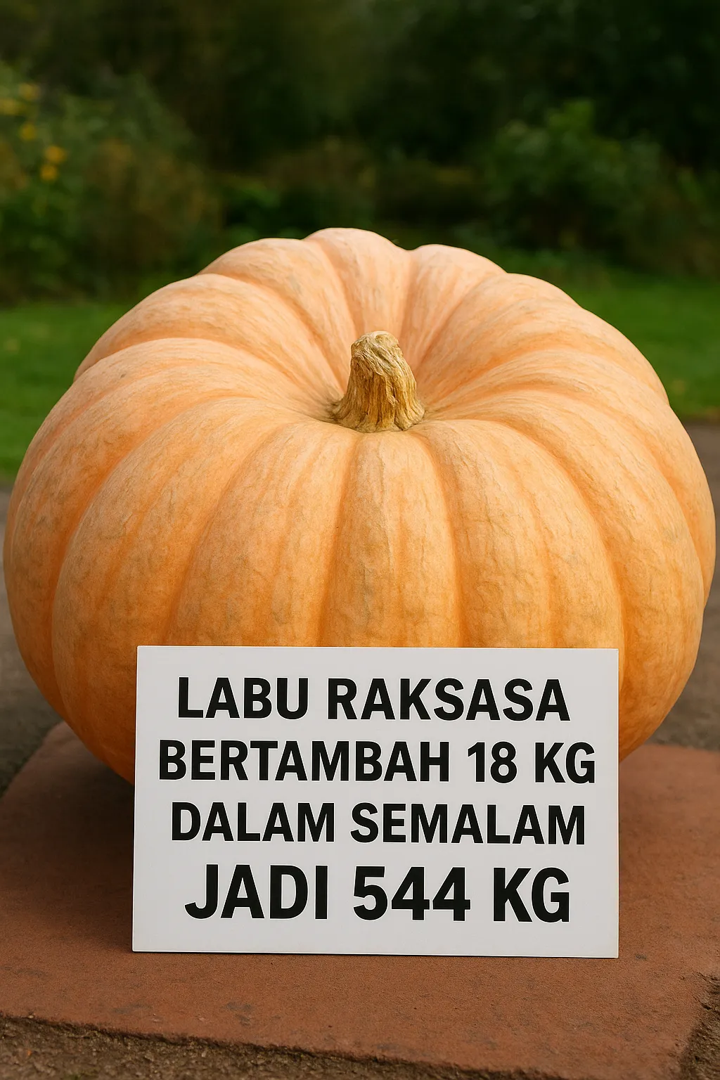 Labu Raksasa Bertambah 18 Kg dalam Semalam Jadi 544 Kg