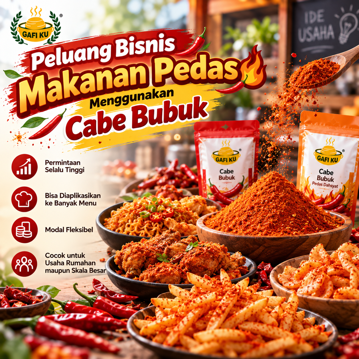 Peluang Bisnis Makanan Pedas Menggunakan Cabe Bubuk