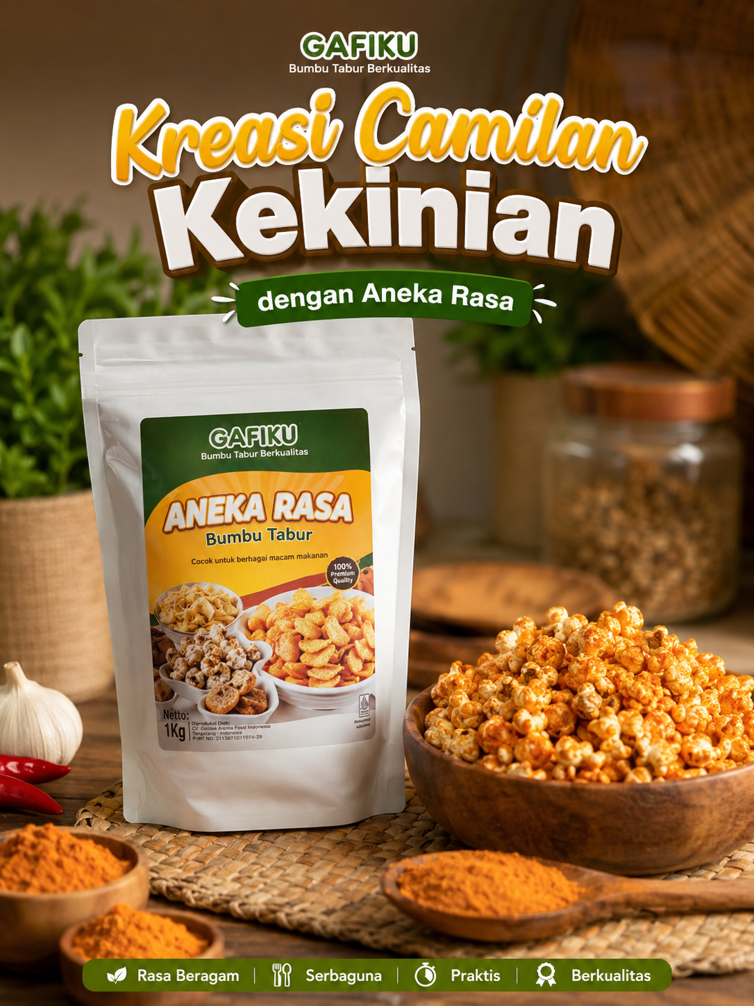 Kreasi Camilan keripik,makroni Kekinian dengan Aneka Rasa dari gafiku