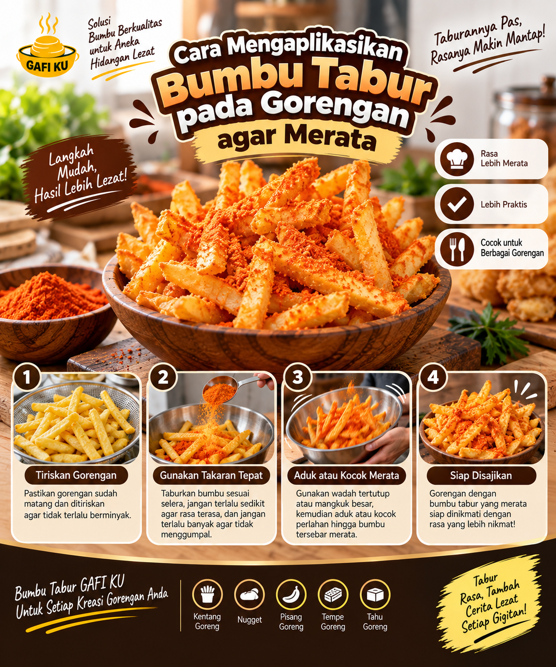Cara Mengaplikasikan Bumbu Tabur pada Gorengan agar Merata